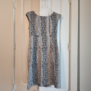 Saks Fifth Avenue Black and White Snakeskin Dress